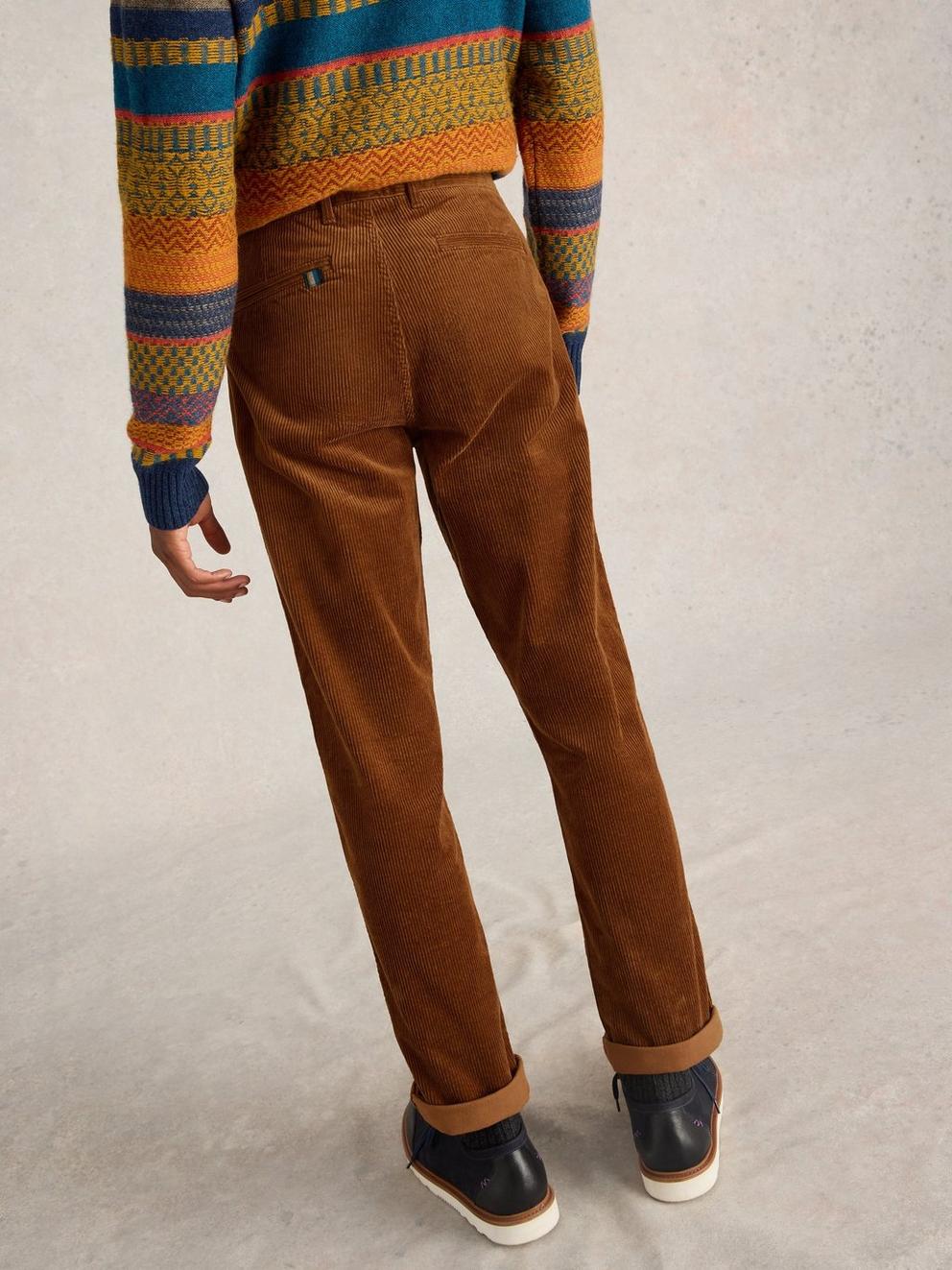 Kimber Cord Trouser in MID TAN - MODEL BACK