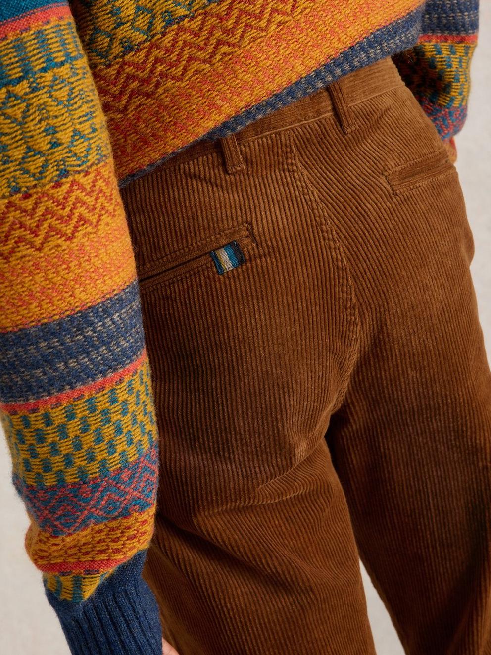 Kimber Cord Trouser in MID TAN - MODEL DETAIL