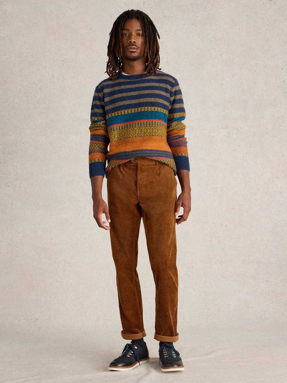 Kimber Cord Trouser in MID TAN - MODEL FRONT