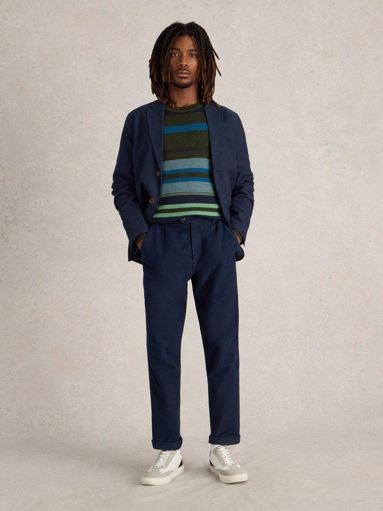 Moleskin Trouser in DARK NAVY - MODEL FRONT