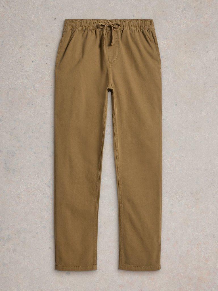 Wren Drawstring Trouser in KHAKI GRN - FLAT FRONT