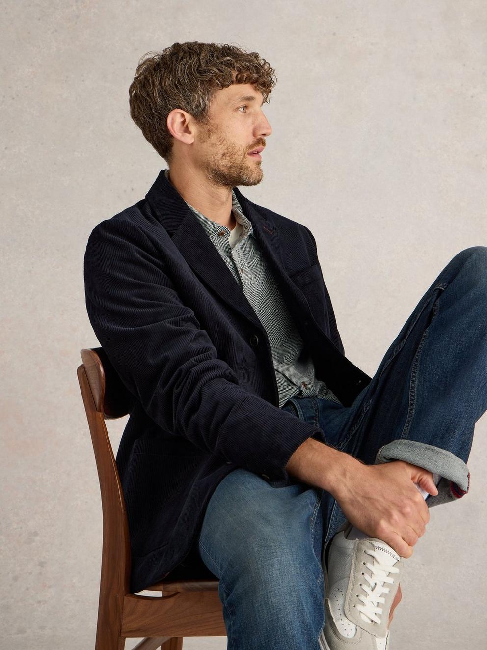 Kirkby Cord Blazer in DARK NAVY - LIFESTYLE