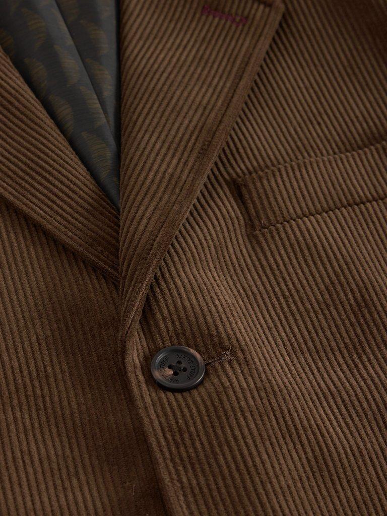 Kirkby Cord Blazer in DK BROWN - FLAT DETAIL