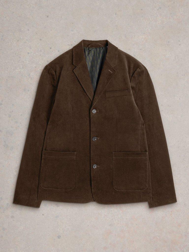 Kirkby Cord Blazer in DK BROWN - FLAT FRONT