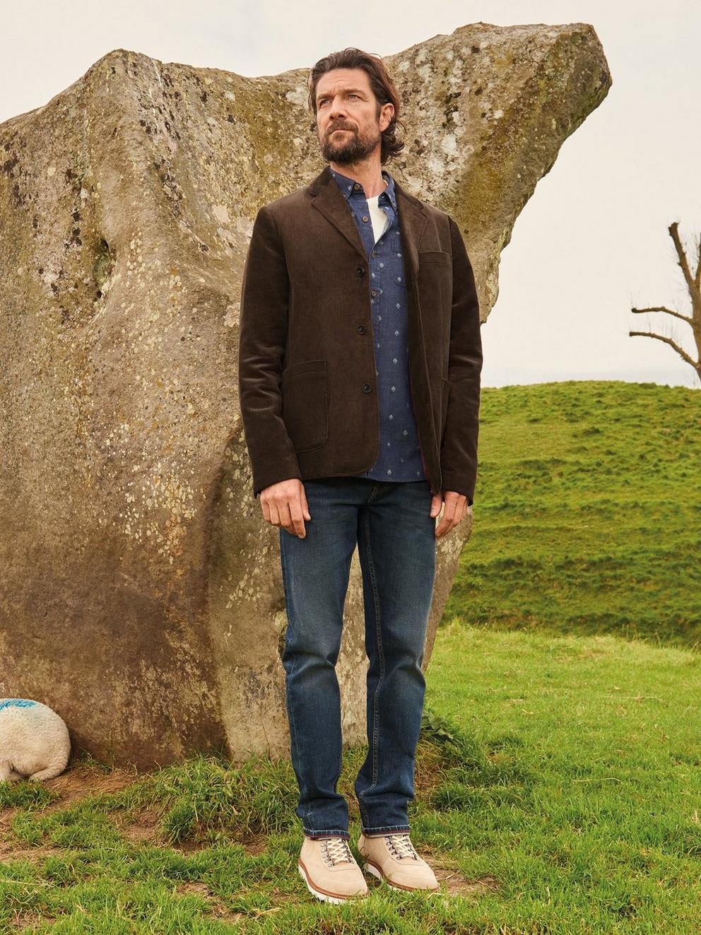 Kirkby Cord Blazer in DK BROWN - MIXED