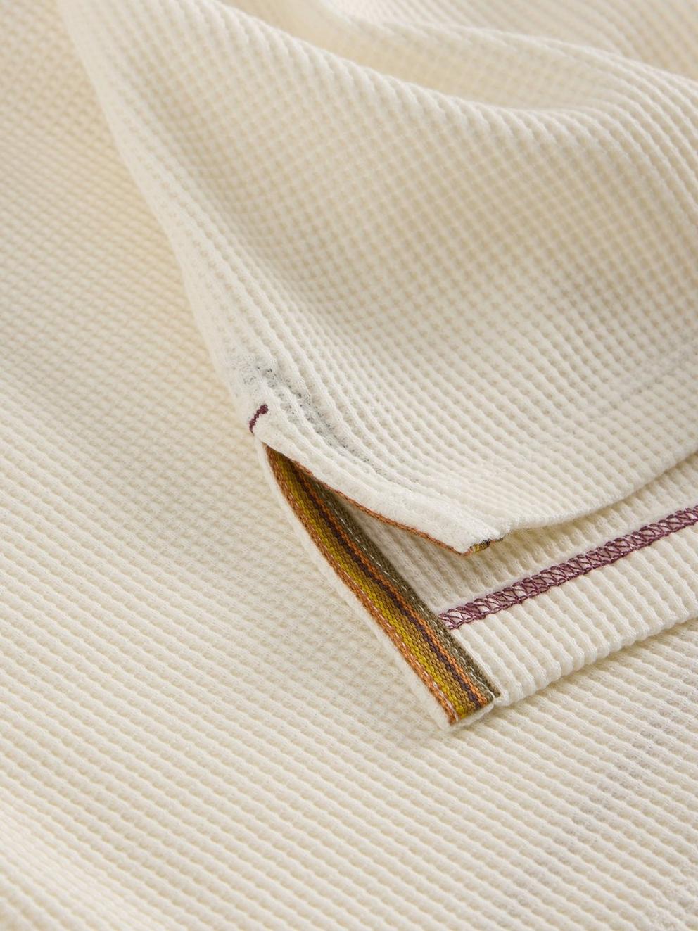 Andover LS Henley in NAT WHITE - FLAT DETAIL