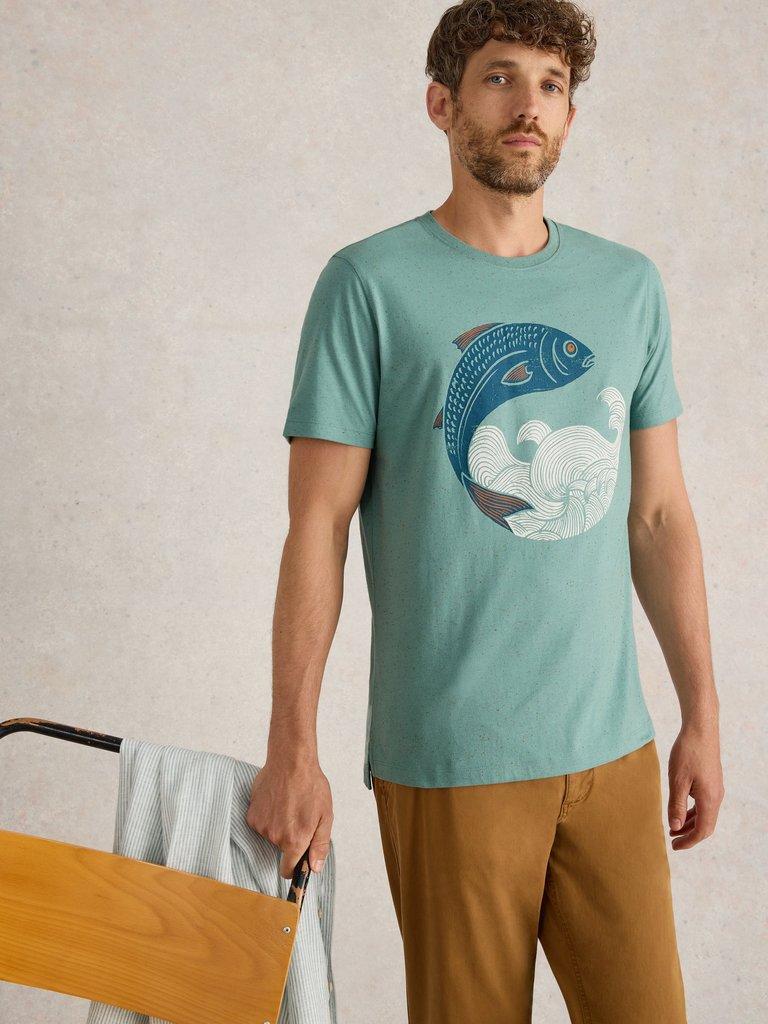 Gone Fishing Graphic Tee in BLUE PR - LIFESTYLE