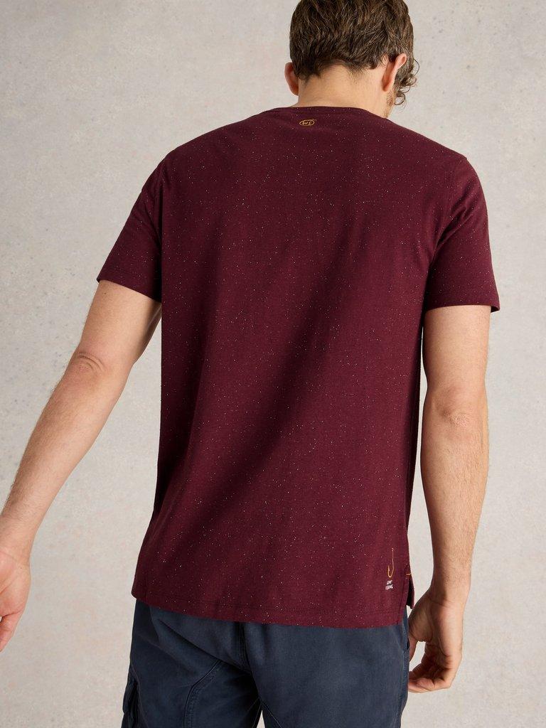 Gone Fishing Graphic Tee in PLUM PR - MODEL BACK
