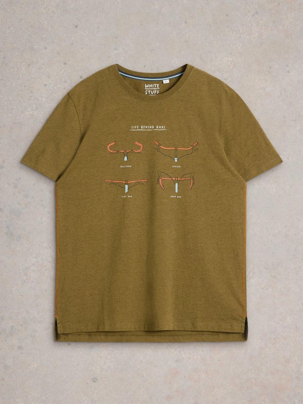 Life Behind Bars Graphic Tee in GREEN PR - FLAT FRONT