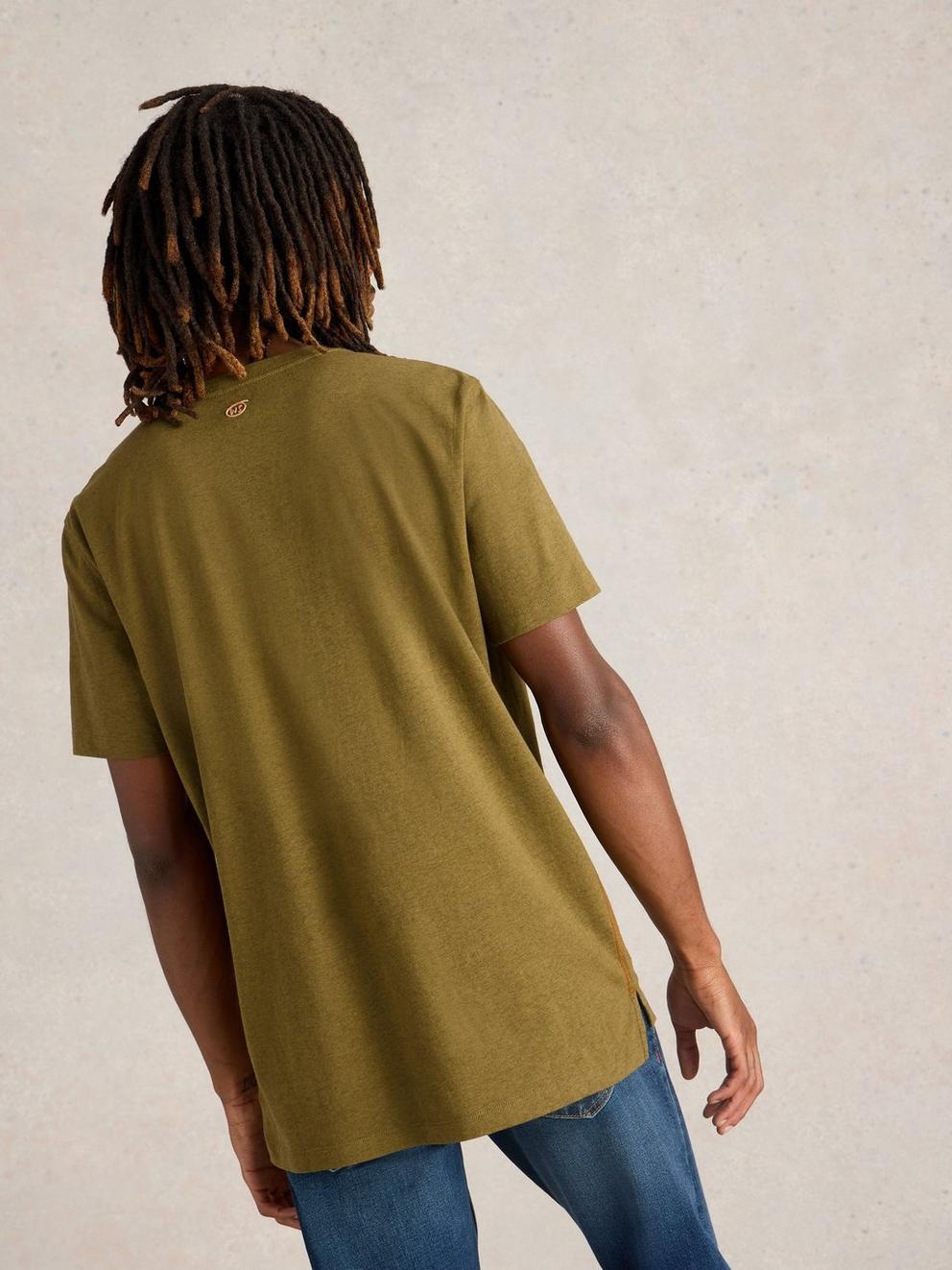 Life Behind Bars Graphic Tee in GREEN PR - MODEL BACK