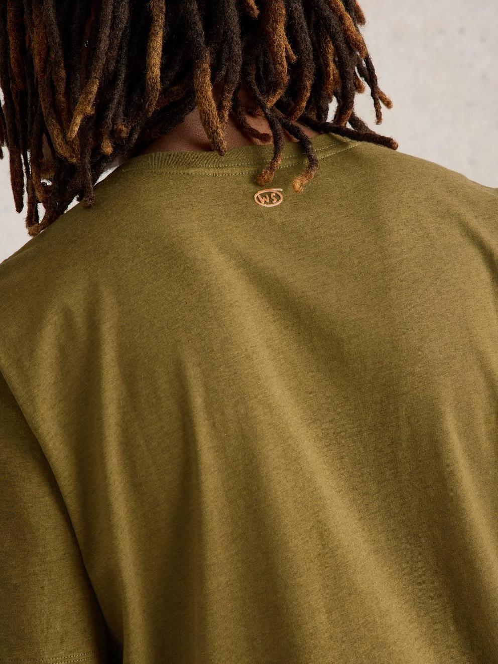 Life Behind Bars Graphic Tee in GREEN PR - MODEL DETAIL