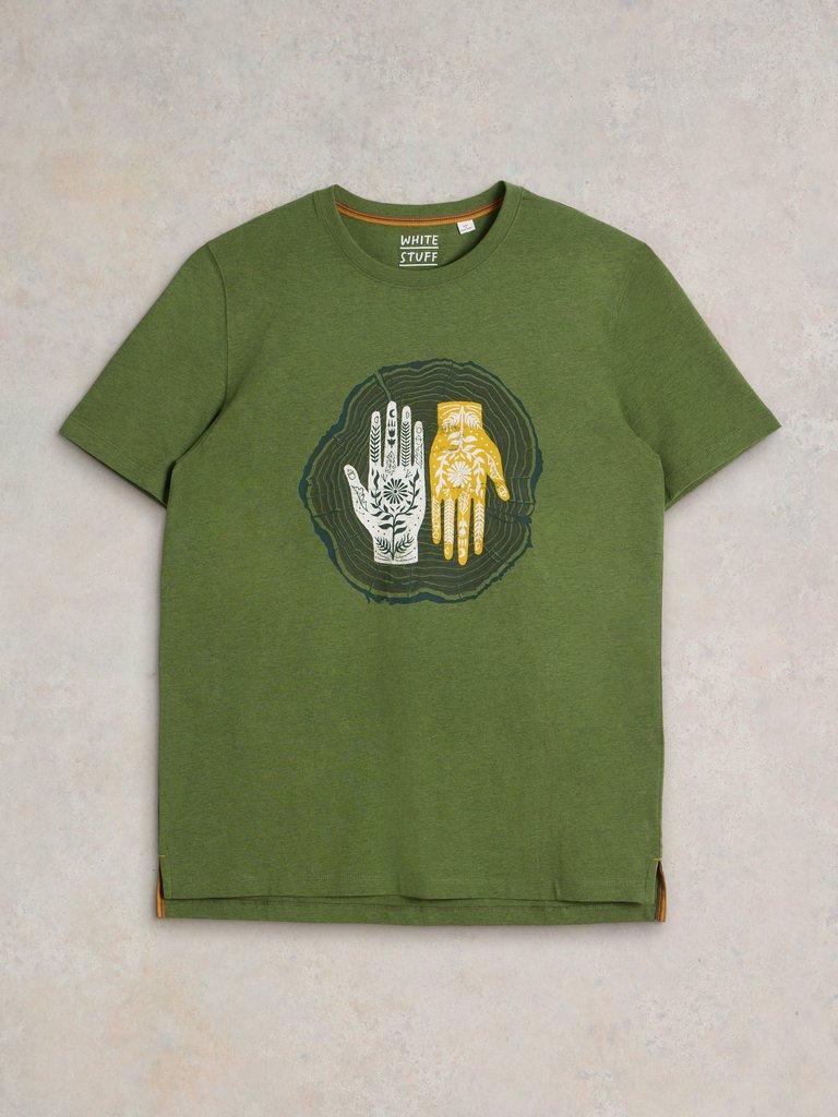 Hand Graphic Tee in GREEN PR - FLAT FRONT