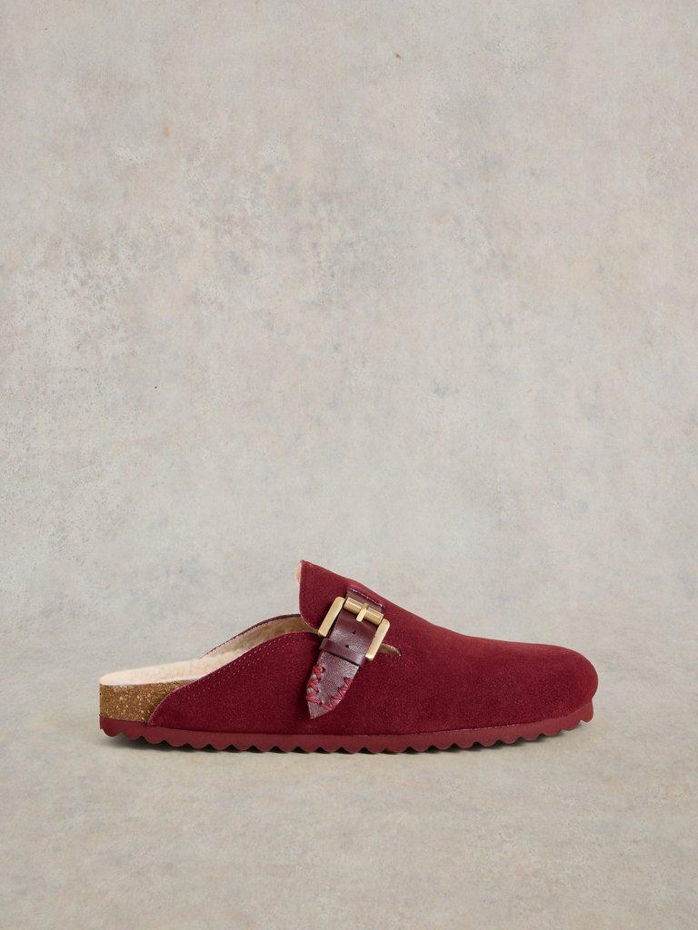 Myrtle Slip On Suede Mule in DEEP RED - LIFESTYLE