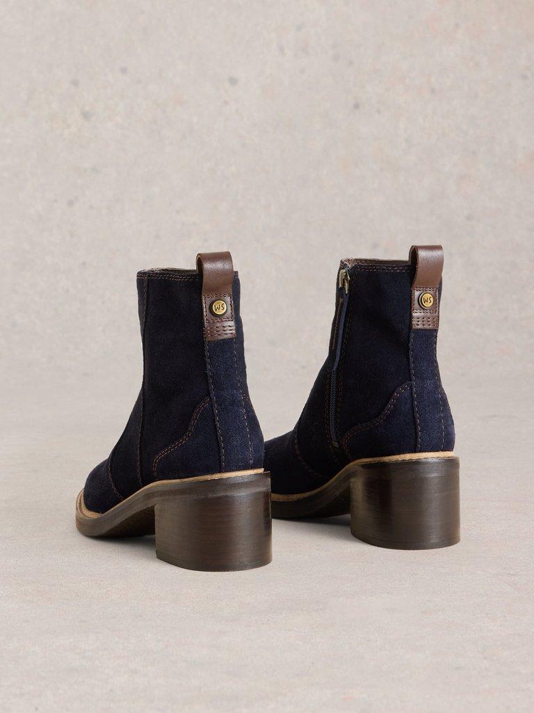 Cleo Block Heel Boot in DARK NAVY - FLAT BACK