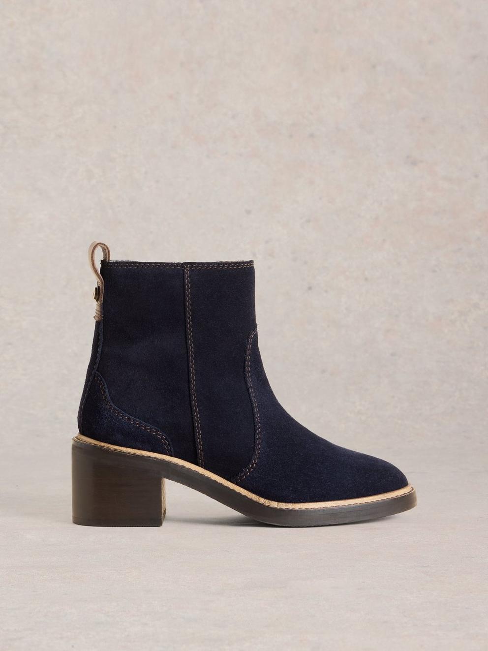 Cleo Block Heel Boot in DARK NAVY - LIFESTYLE