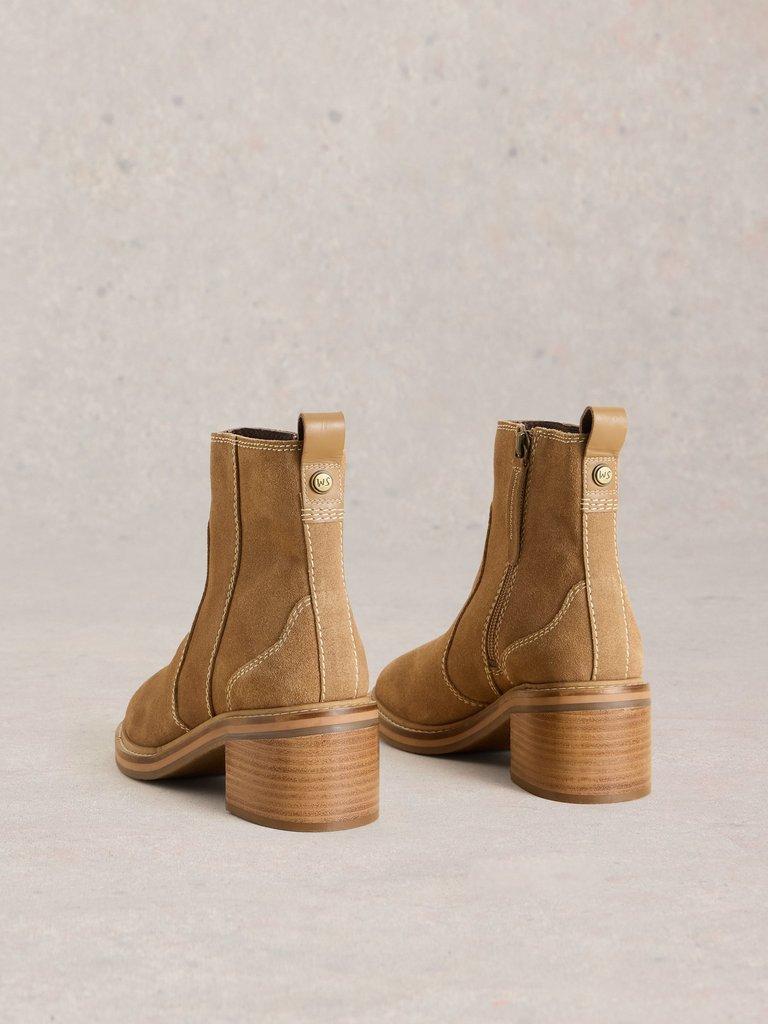 Cleo Block Heel Boot in LIGHT TAN White Stuff