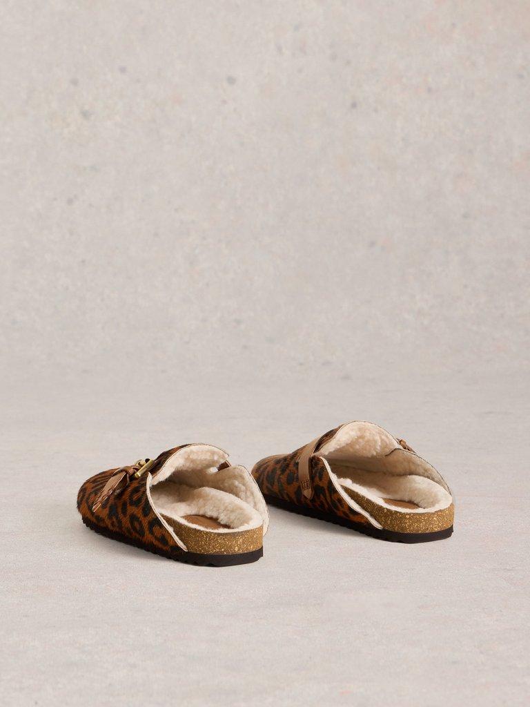 Myrtle Slip On Leather Mule in BROWN MLT - FLAT BACK