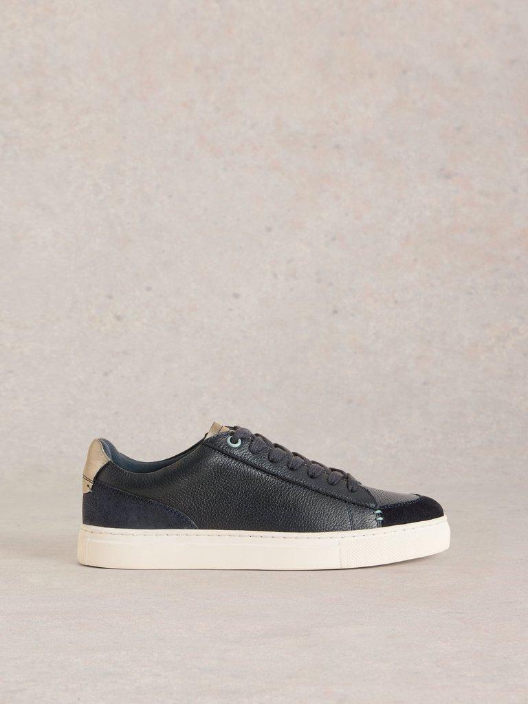 Toni Leather Flat Trainer in NAVY MULTI - LIFESTYLE