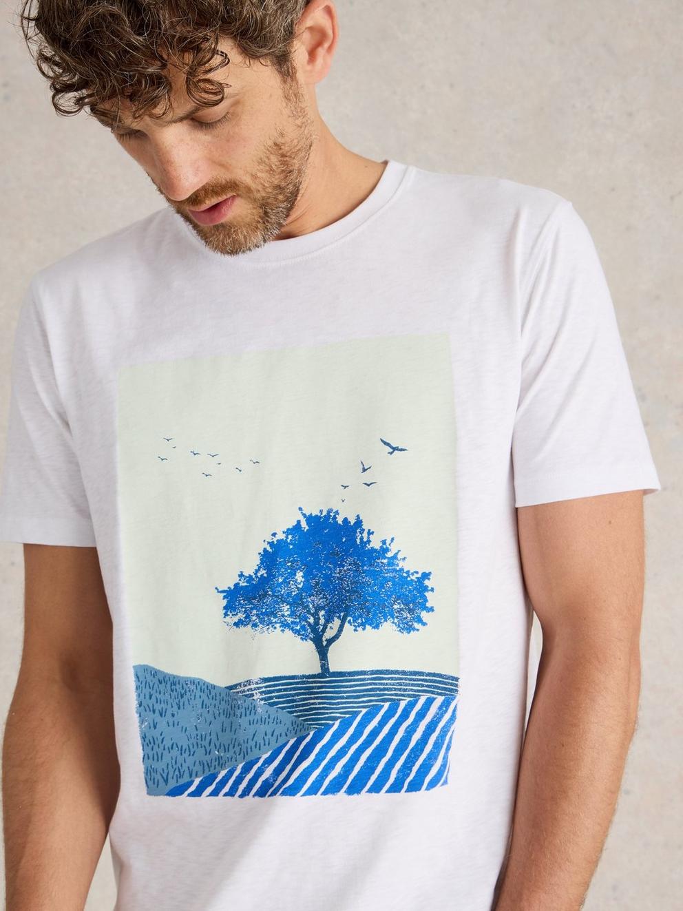 Indigo Tree Graphic Tee in IVORY PR - MODEL DETAIL