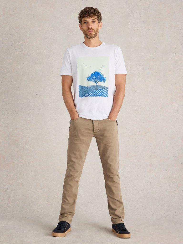 Indigo Tree Graphic Tee in IVORY PR - MODEL FRONT