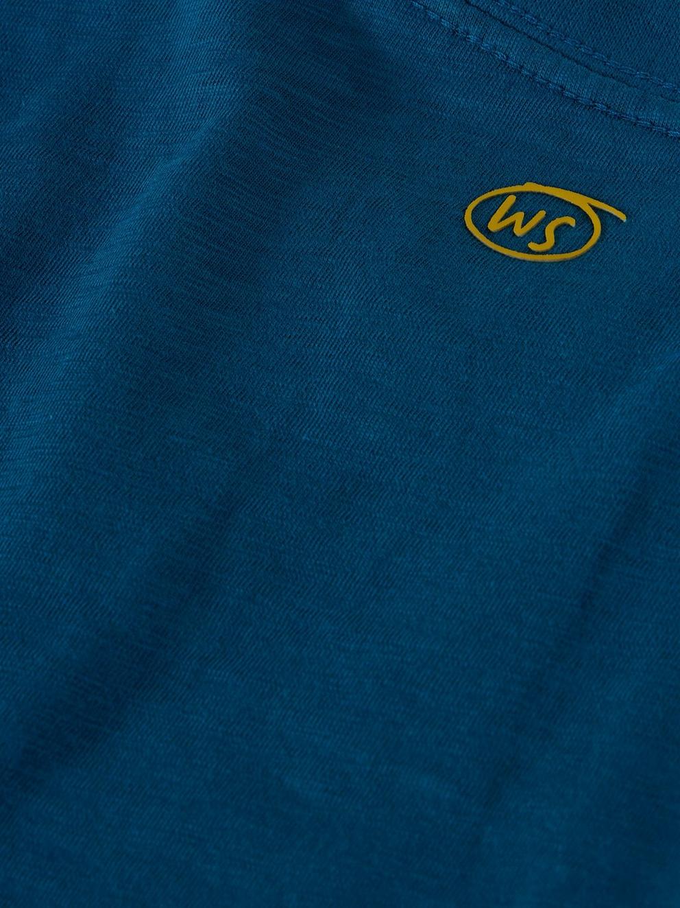 Slow Lane Graphic Tee in TEAL PR - FLAT DETAIL