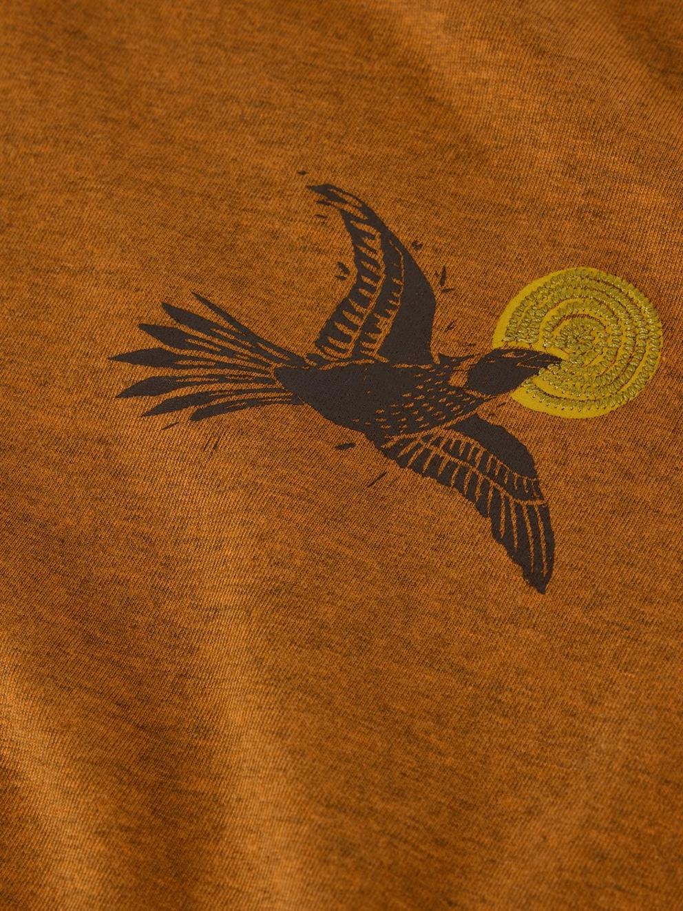 Hawk Graphic Tee in ORANGE PR - FLAT DETAIL