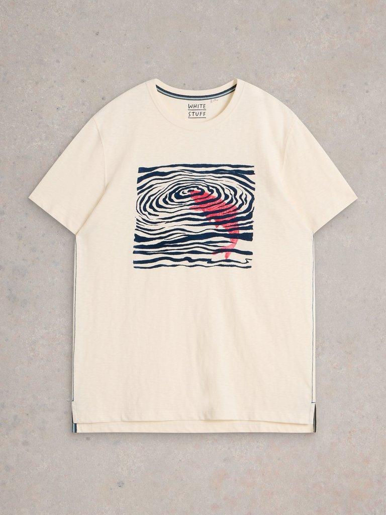 Fish Flock Graphic Tee in WHITE PR - FLAT FRONT