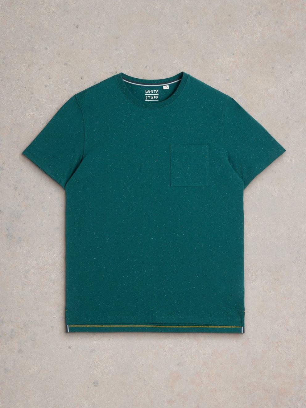 Abersoch Nep Short Sleeve Tee in DK TEAL - FLAT FRONT