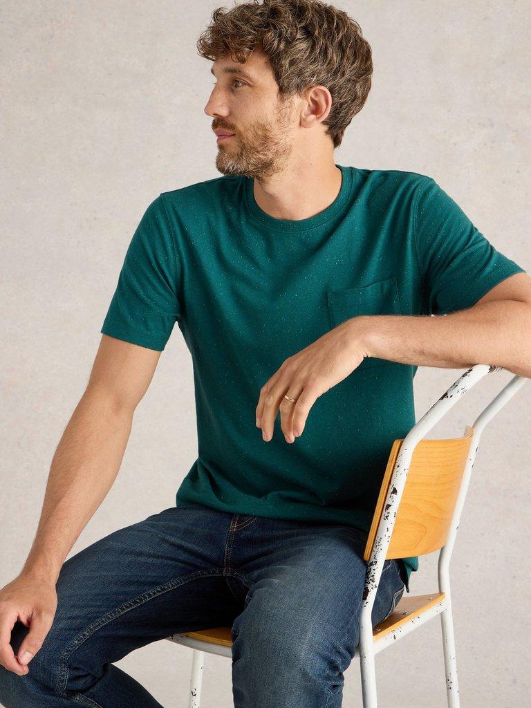 Abersoch Nep Short Sleeve Tee in DK TEAL - LIFESTYLE