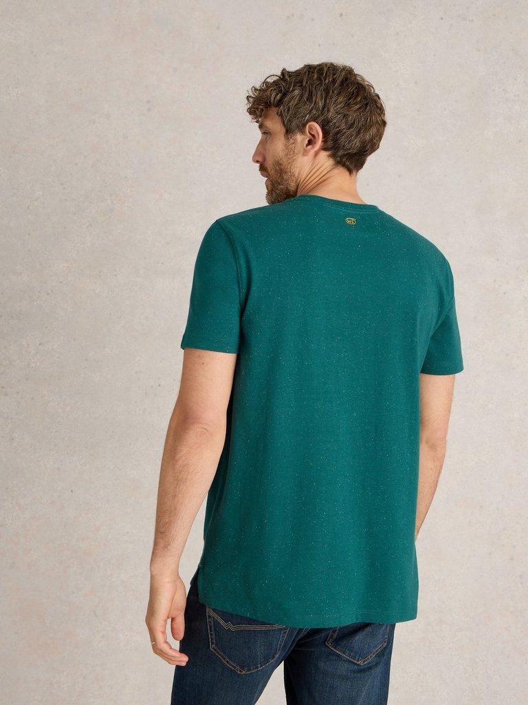 Abersoch Nep Short Sleeve Tee in DK TEAL - MODEL BACK