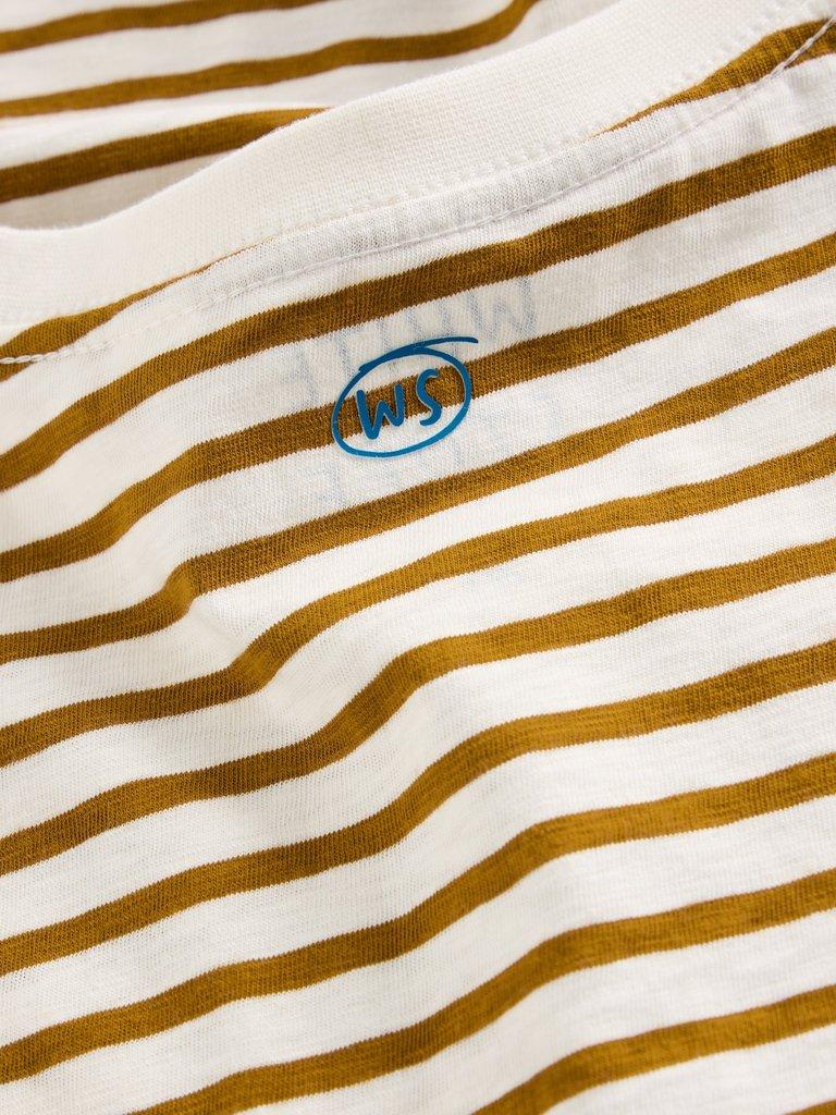 Abersoch Stripe Crew Neck Tee in NAT MLT - FLAT DETAIL