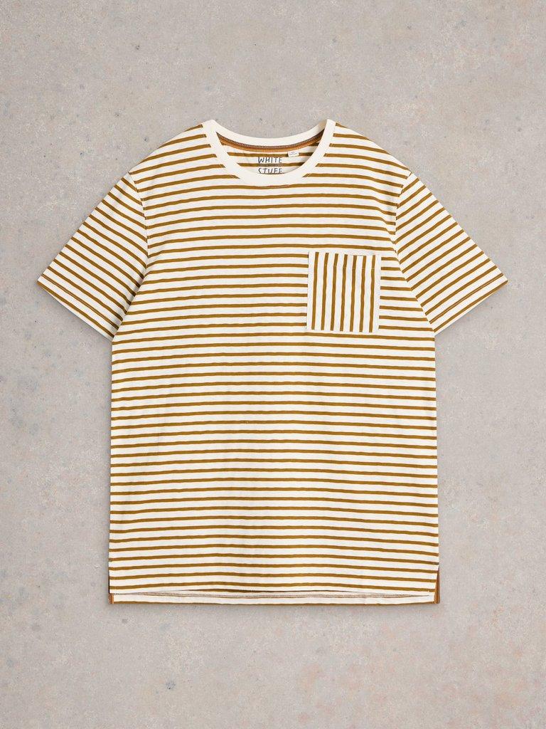 Abersoch Stripe Crew Neck Tee in NAT MLT - FLAT FRONT