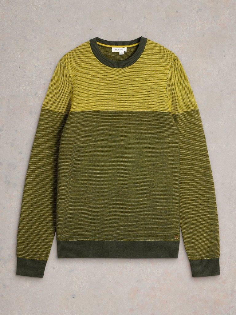 Newport Merino Jacquard Crew in YELLOW MLT - FLAT FRONT