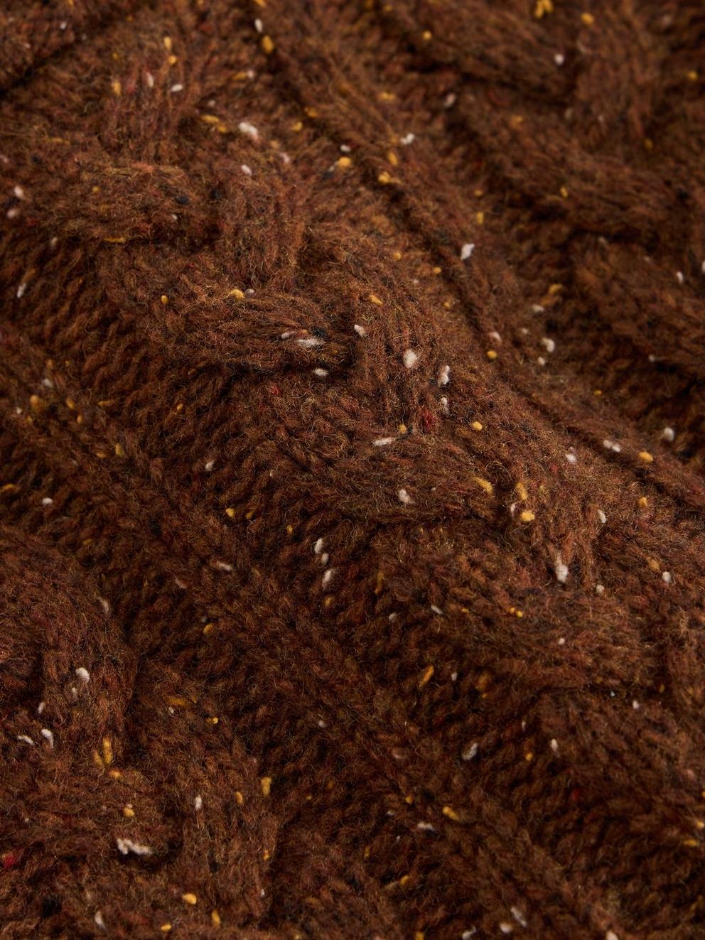 Berkley Wool Crew Neck Jumper in BROWN MLT - FLAT DETAIL