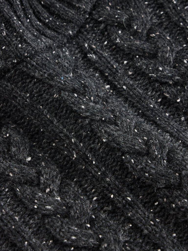 Berkley Wool Crew Neck Jumper in CHARC GREY - FLAT DETAIL