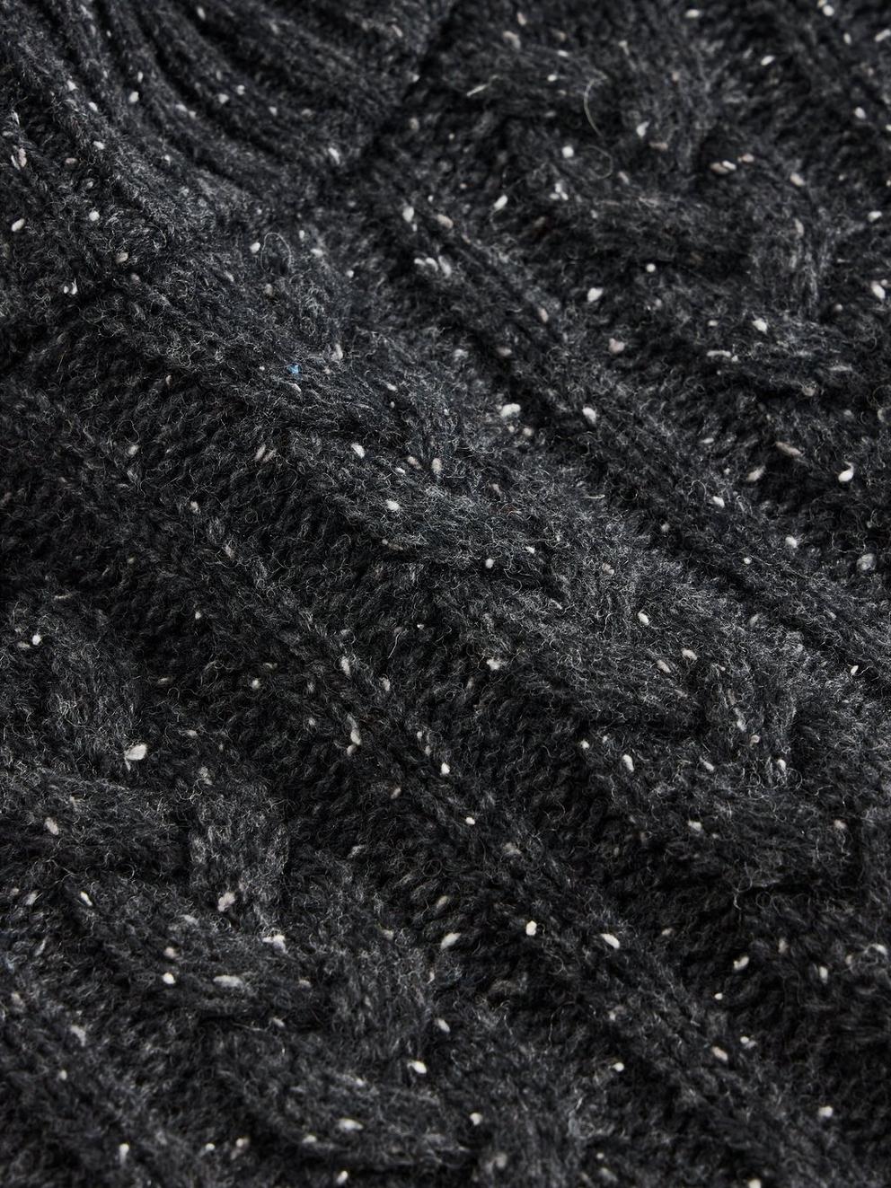 Berkley Wool Crew Neck Jumper in CHARC GREY - FLAT DETAIL
