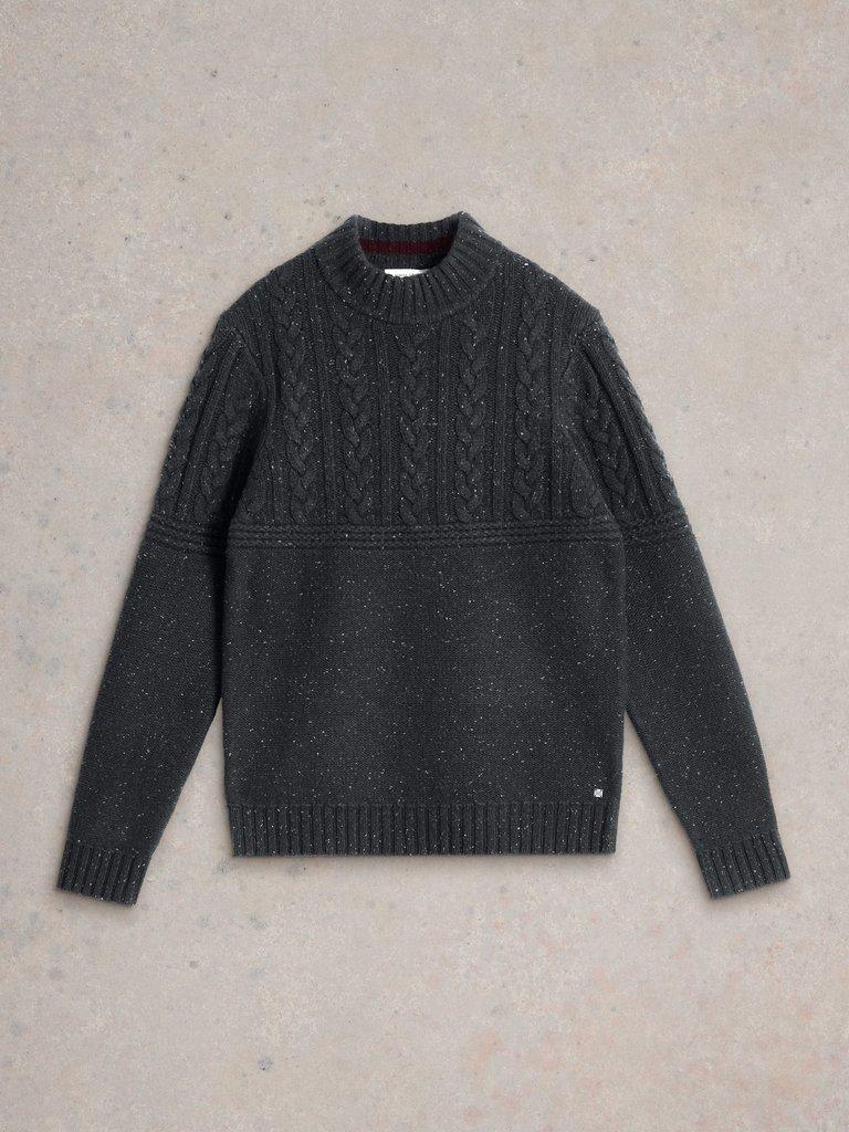 Berkley Crew Neck Jumper in CHARC GREY - FLAT FRONT