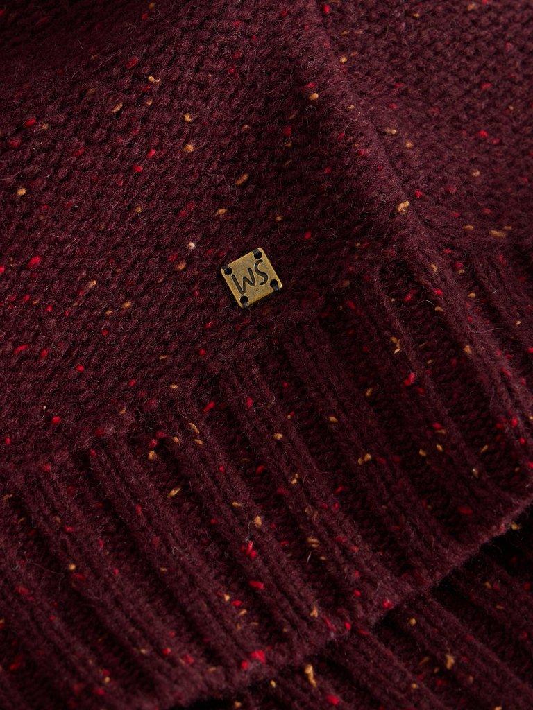 Berkley Wool Crew Neck Jumper in PLUM MLT - FLAT DETAIL