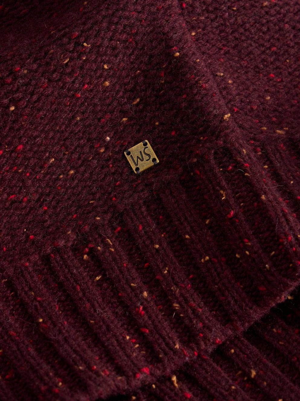 Berkley Wool Crew Neck Jumper in PLUM MLT - FLAT DETAIL