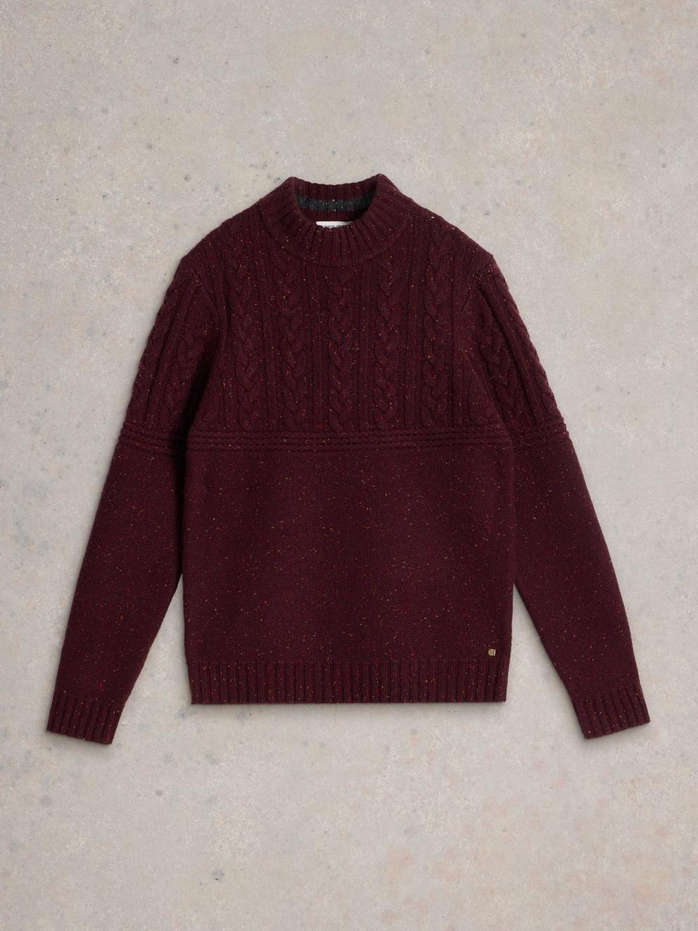 Berkley Crew Neck Jumper in PLUM MLT - FLAT FRONT