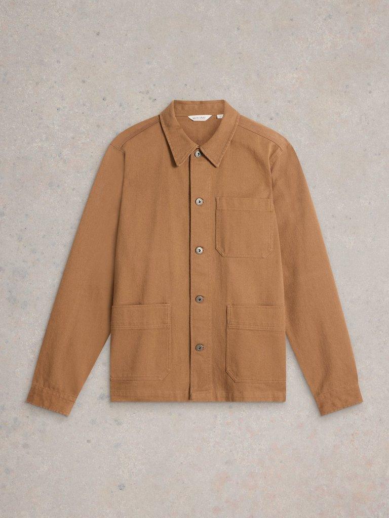 Kynman Workwear Cotton Jacket in DARK TAN - FLAT FRONT