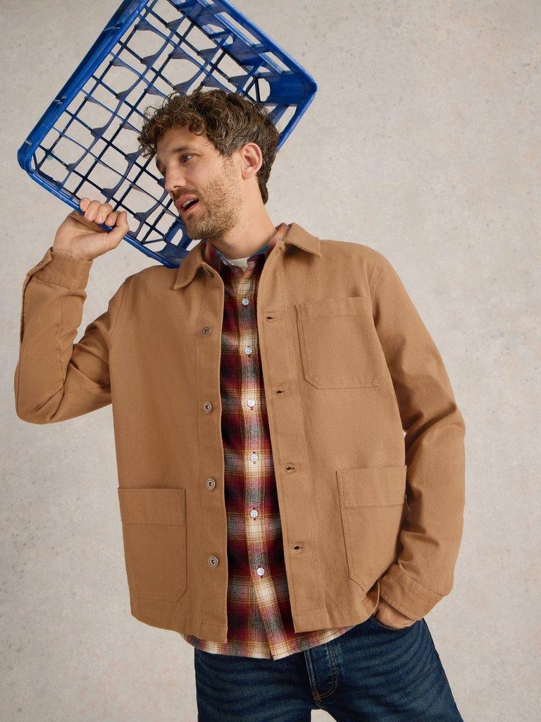 Kynman Workwear Cotton Jacket in DARK TAN - LIFESTYLE