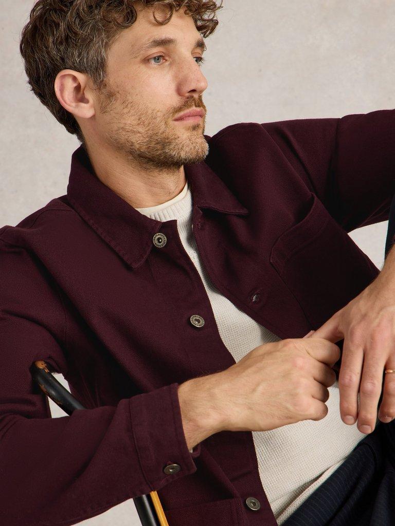 Kynman Workwear Cotton Jacket in DK PLUM - LIFESTYLE