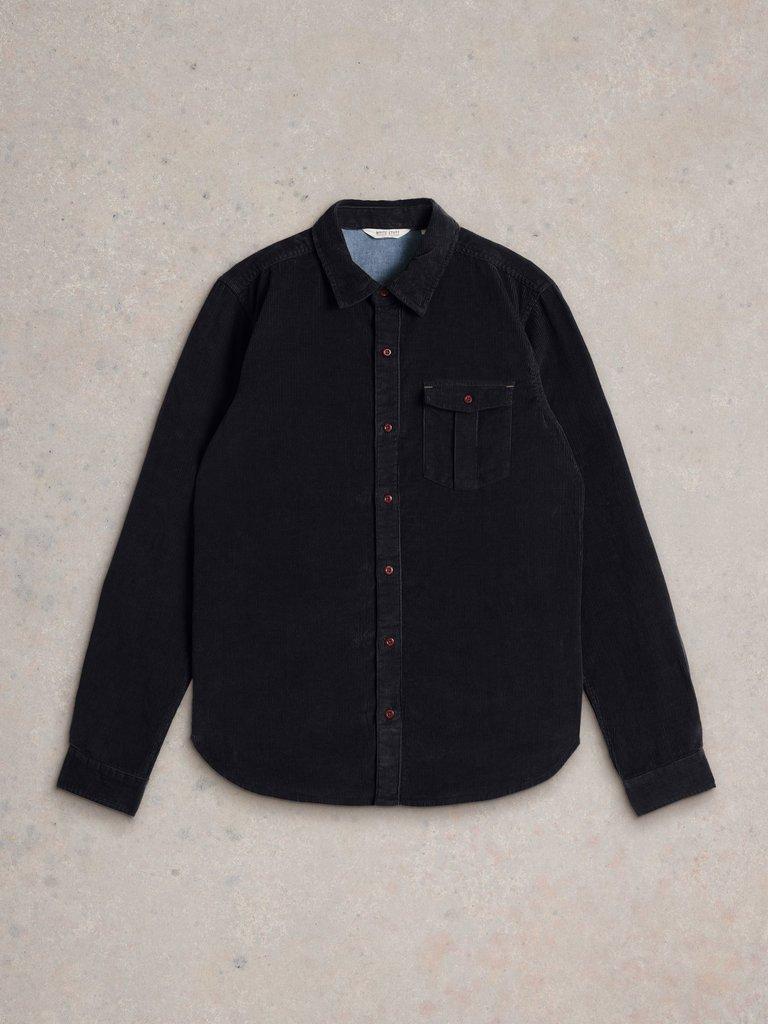 Griffin Cord Shirt in DARK NAVY - FLAT FRONT