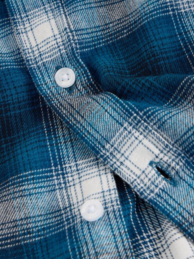 Moxley Flannel Checked Shirt in BLUE MLT - FLAT DETAIL