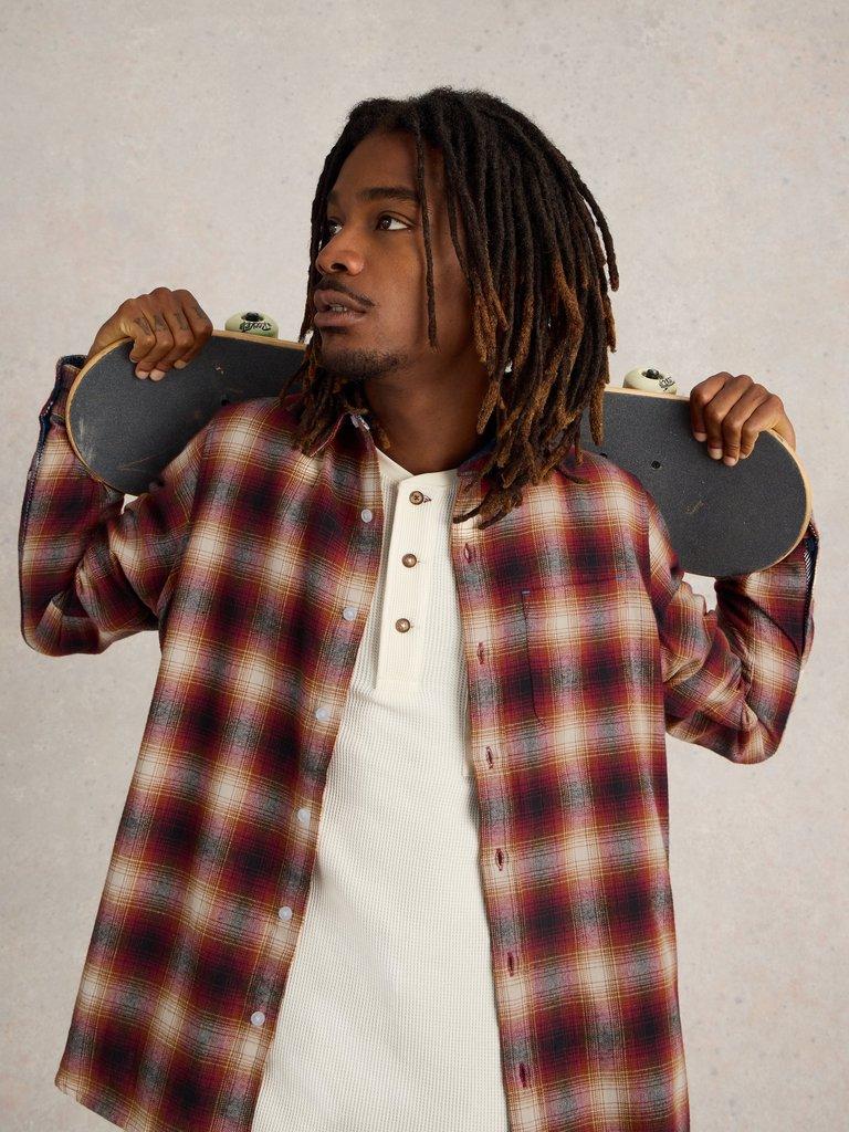 Moxley Flannel Checked Shirt in RED MLT - LIFESTYLE