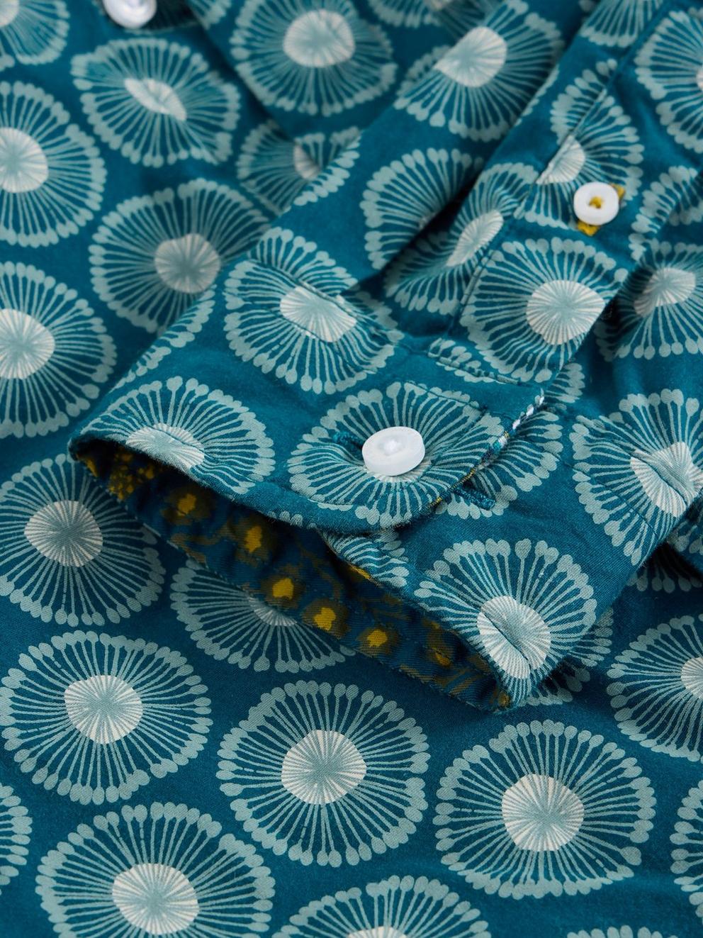 Sprig Spot Printed Shirt in BLUE MLT - FLAT DETAIL