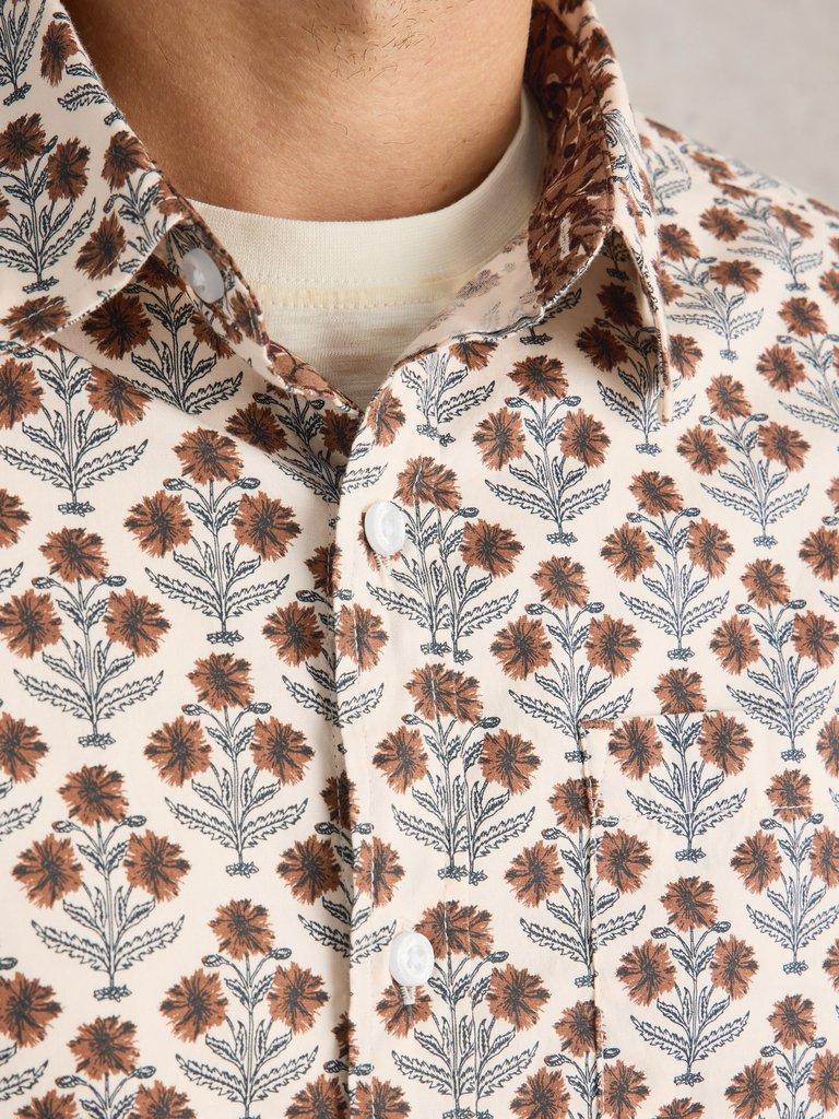 Large Dandelion Printed Shirt in NAT MLT - MODEL DETAIL