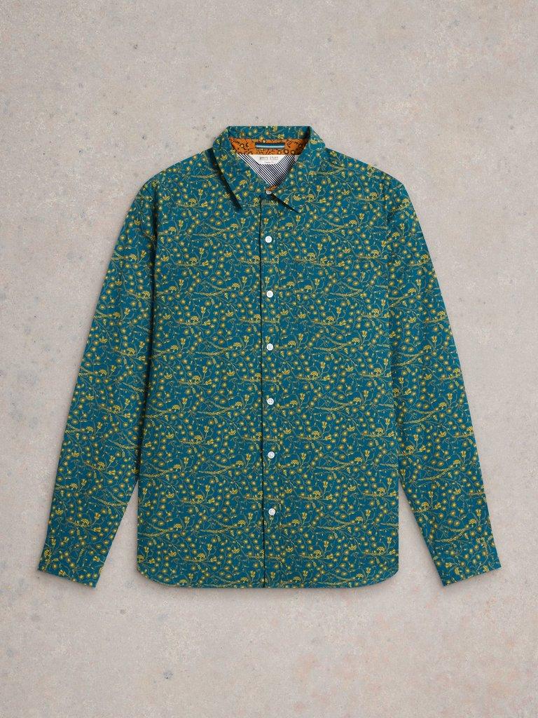 Climbing Thorns Printed Shirt in BLUE PR - FLAT FRONT