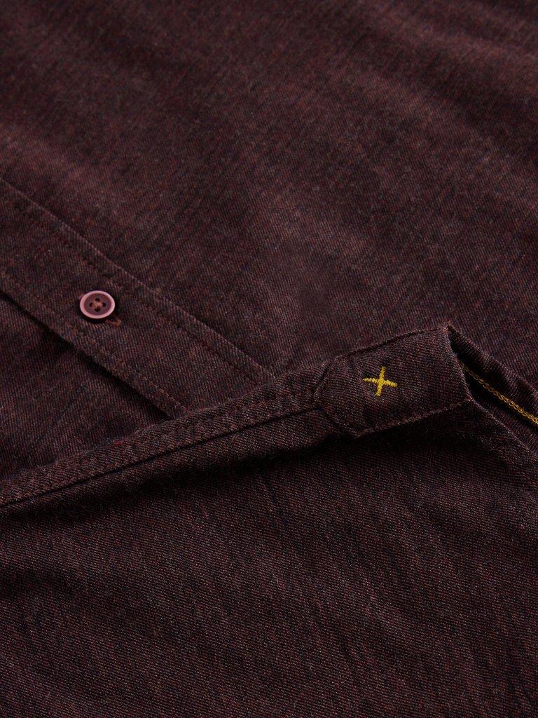 Textured Slub LS Shirt in DK PLUM - FLAT DETAIL